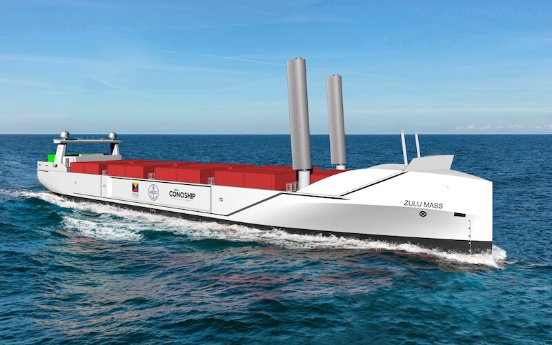 New container vessel design features wind blades | WorkBoat